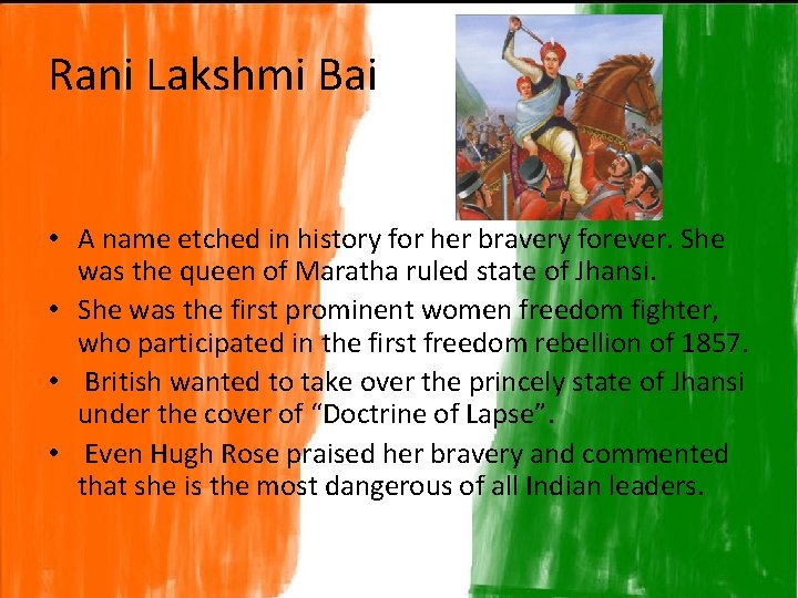 Rani Lakshmi Bai • A name etched in history for her bravery forever. She