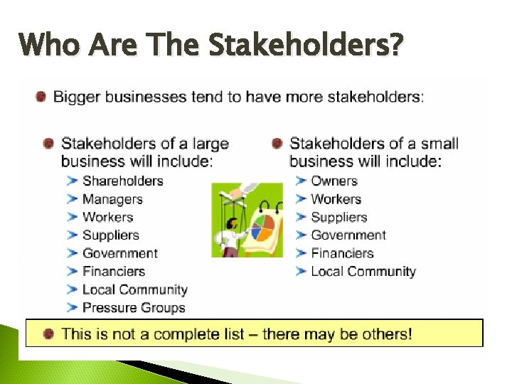 Who Are The Stakeholders? 