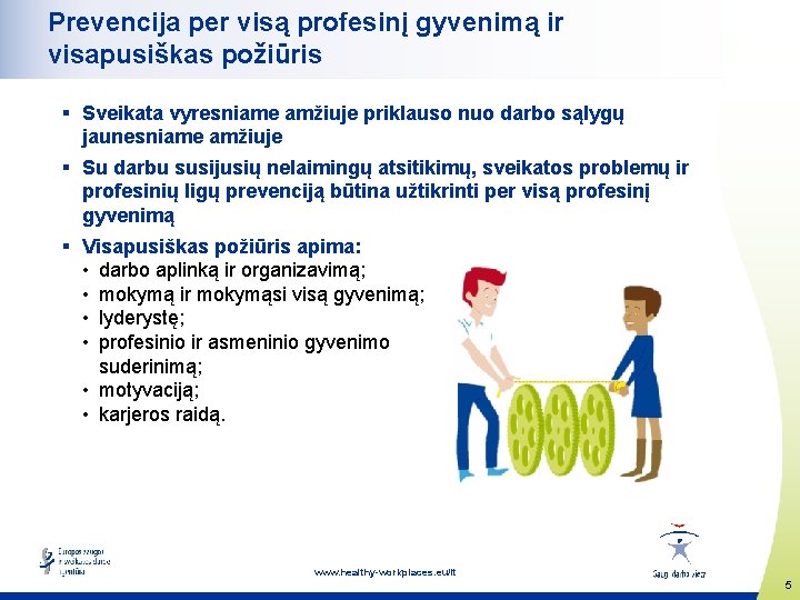 Prevencija per visą profesinį gyvenimą ir visapusiškas požiūris § Sveikata vyresniame amžiuje priklauso nuo