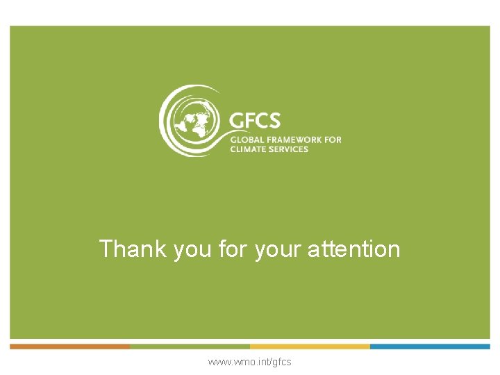 Thank you for your attention www. wmo. int/gfcs 