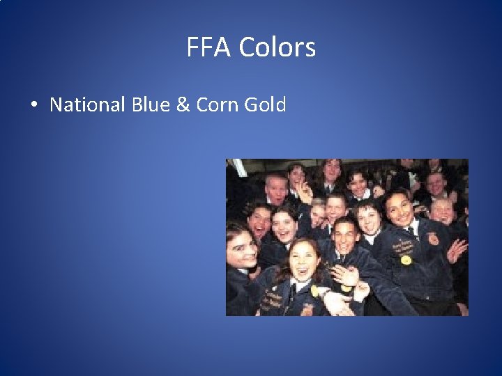 FFA Colors • National Blue & Corn Gold 