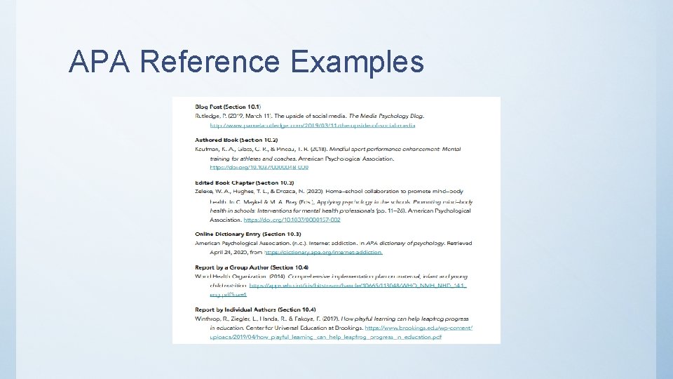 APA Reference Examples 