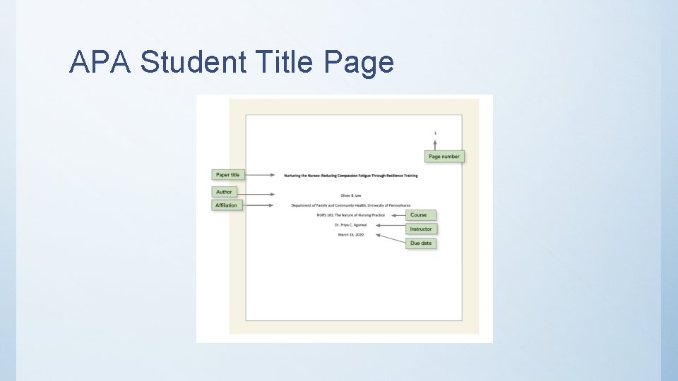 APA Student Title Page 