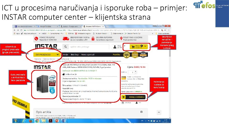 ICT u procesima naručivanja i isporuke roba – primjer: INSTAR computer center – klijentska