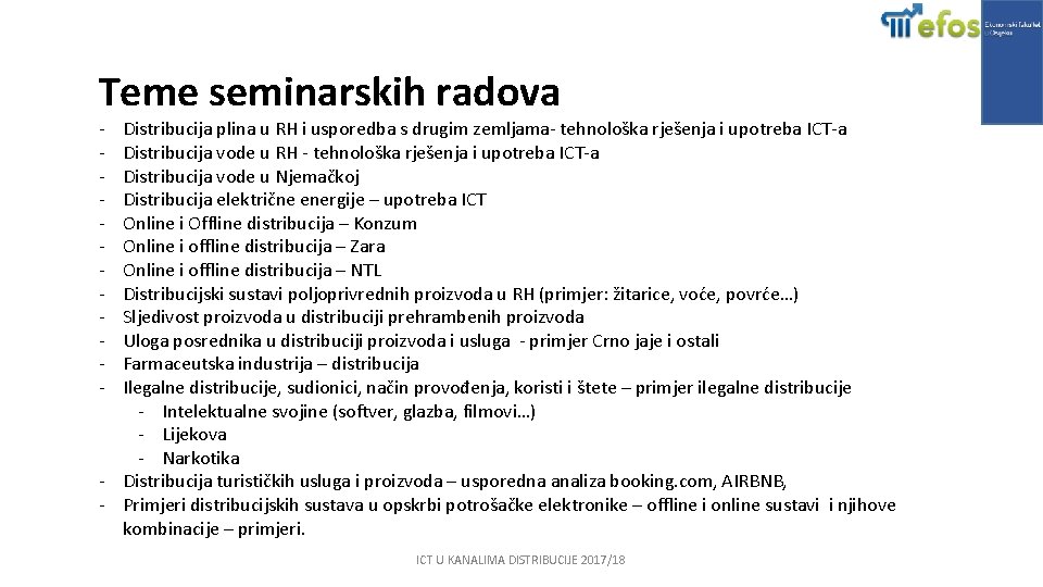 Teme seminarskih radova - Distribucija plina u RH i usporedba s drugim zemljama- tehnološka