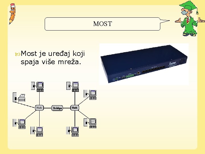 MOST Most je uređaj koji spaja više mreža. 