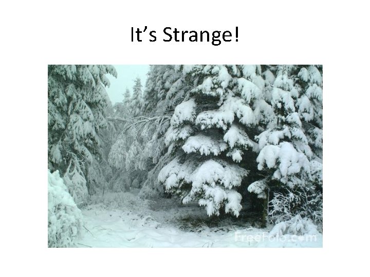 It’s Strange! 