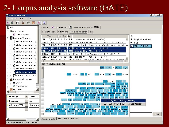 2 - Corpus analysis software (GATE) 