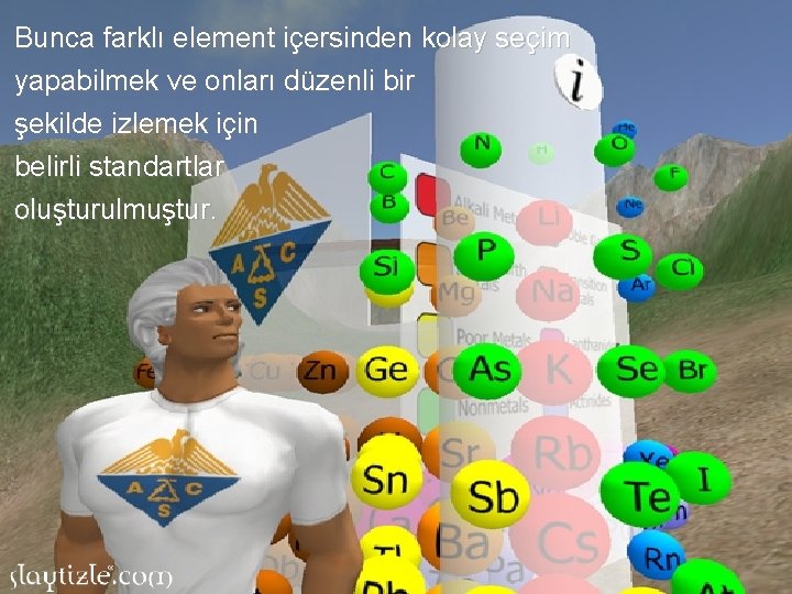 Bunca farklı element içersinden kolay seçim yapabilmek ve onları düzenli bir şekilde izlemek için