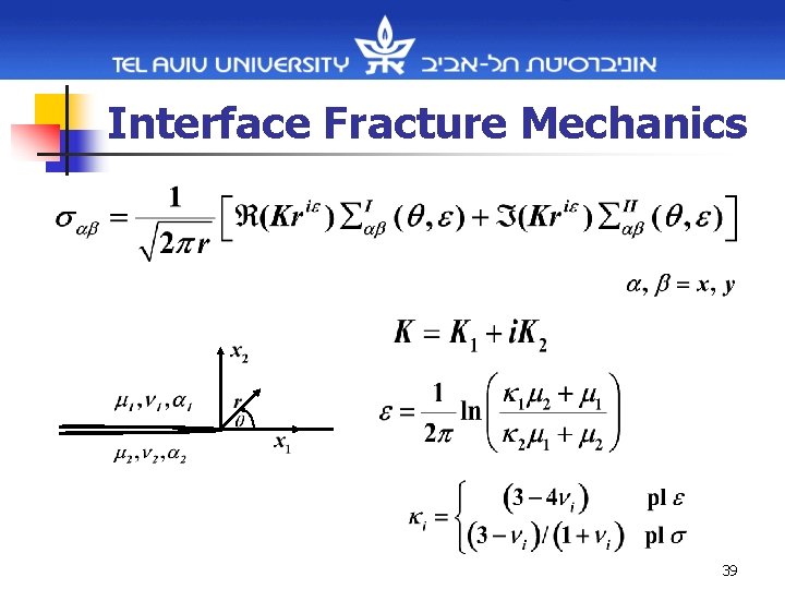 Interface Fracture Mechanics 39 