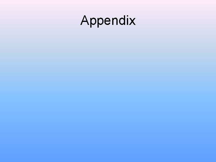 Appendix 