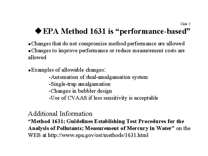Overview of EPA Method 1631 Revision E By
