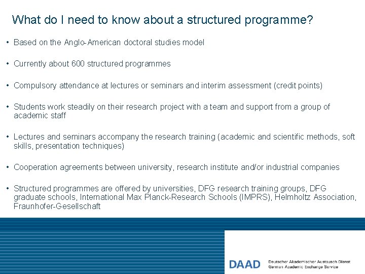 What do I need to know about a structured programme? • Based on the
