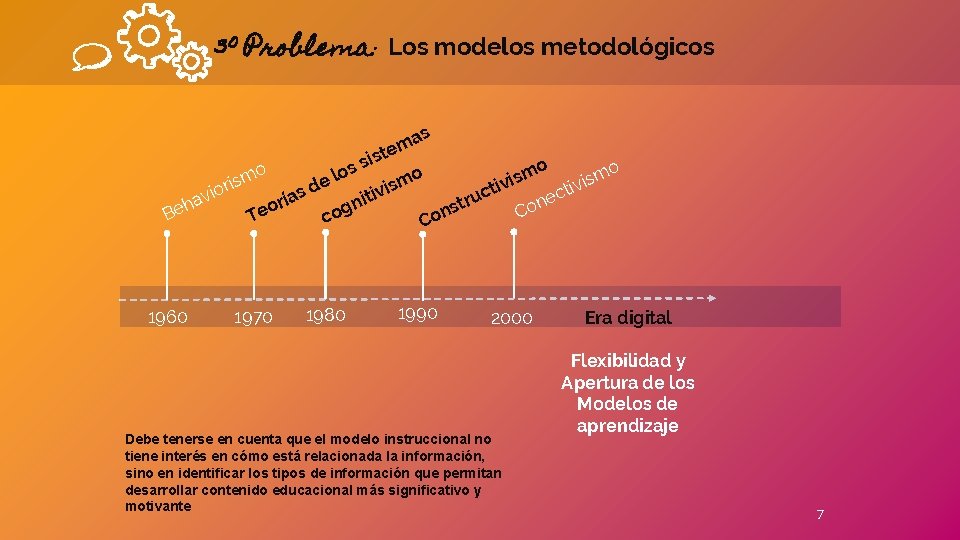 3º Problema: Los modelos metodológicos as m iste s o o o m o