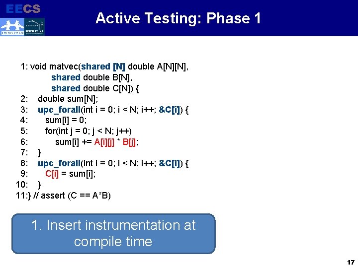 EECS Electrical Engineering and Computer Sciences Active Testing: Phase 1 BERKELEY PAR LAB 1: