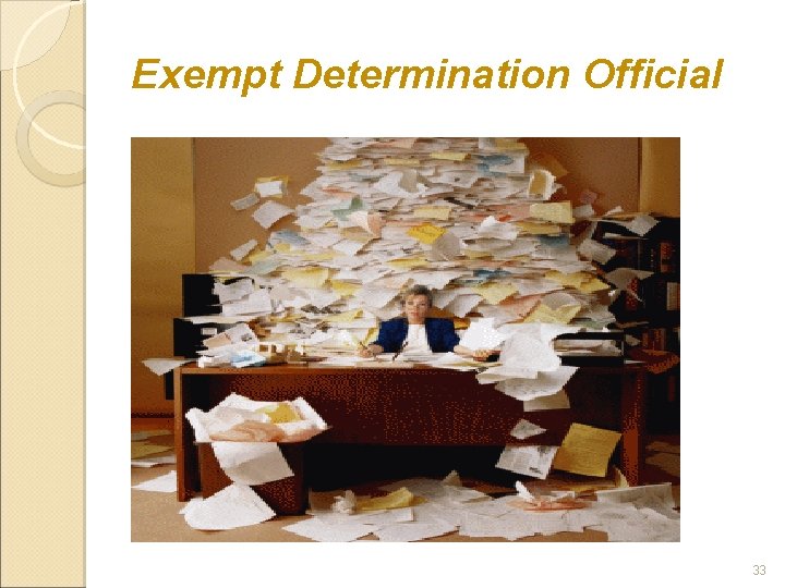 Exempt Determination Official 33 