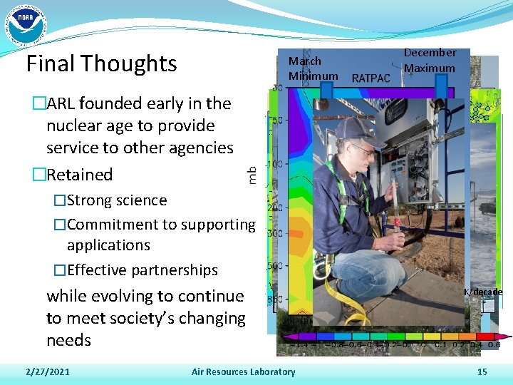 Final Thoughts March Minimum �ARL founded early in the nuclear age to provide service