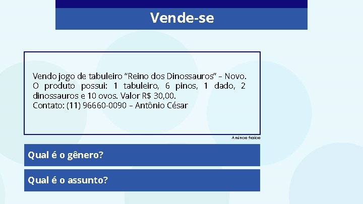 Vende-se Vendo jogo de tabuleiro “Reino dos Dinossauros” – Novo. O produto possui: 1