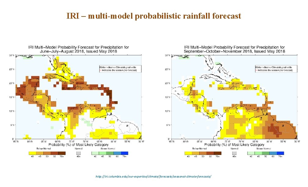 IRI – multi-model probabilistic rainfall forecast http: //iri. columbia. edu/our-expertise/climate/forecasts/seasonal-climate-forecasts/ 