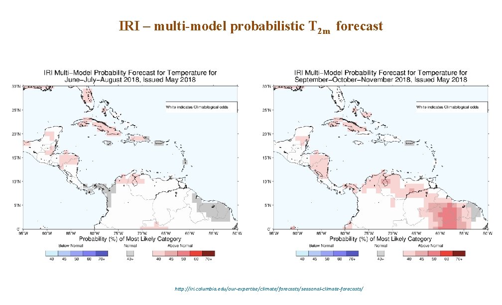 IRI – multi-model probabilistic T 2 m forecast http: //iri. columbia. edu/our-expertise/climate/forecasts/seasonal-climate-forecasts/ 