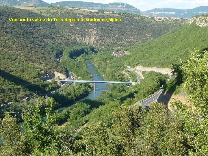 Vue sur la vallée du Tarn depuis le viaduc de Millau 