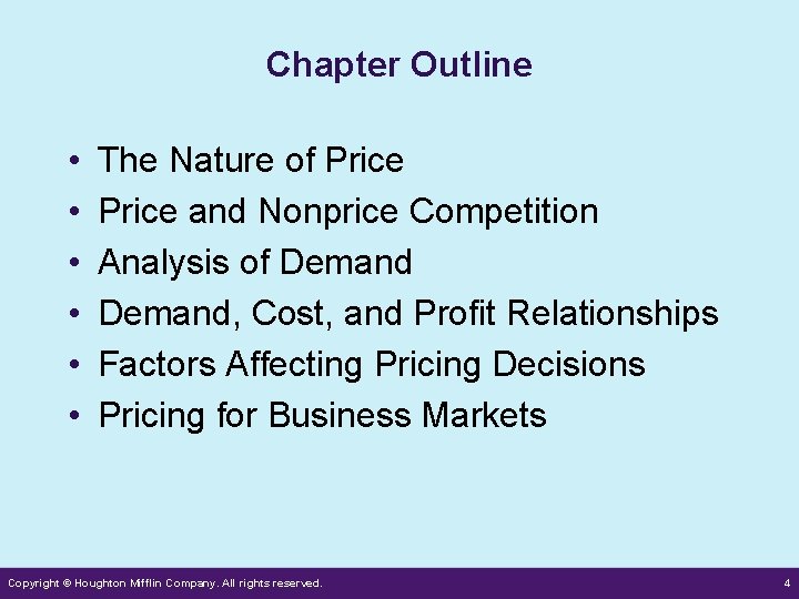 Chapter Outline • • • The Nature of Price and Nonprice Competition Analysis of