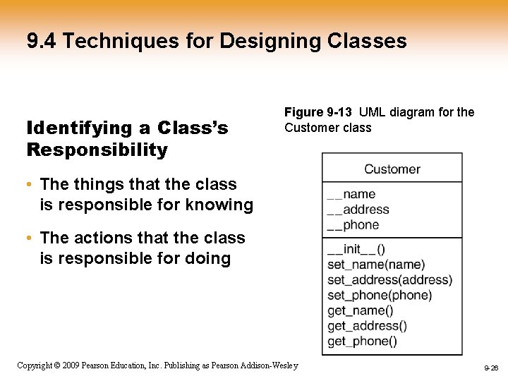 9. 4 Techniques for Designing Classes Identifying a Class’s Responsibility Figure 9 -13 UML 9. 4 Techniques for Designing Classes Identifying a Class’s Responsibility Figure 9 -13 UML