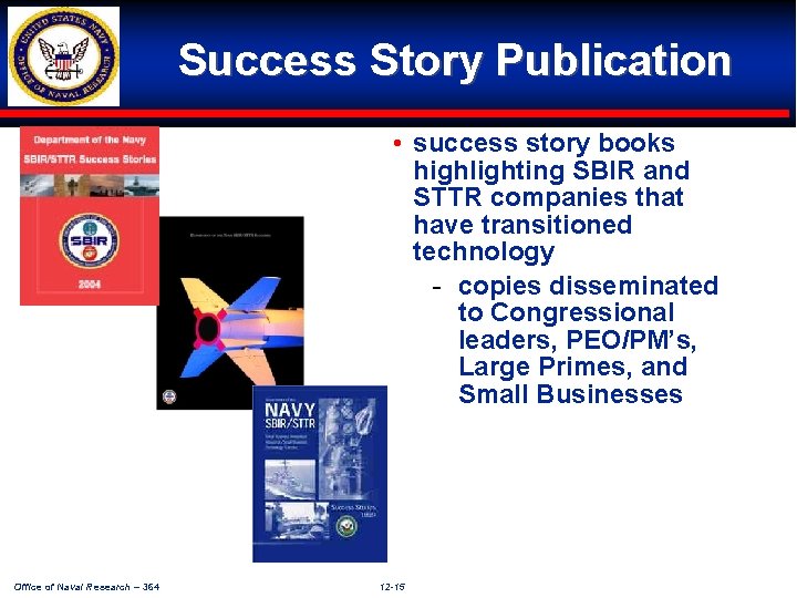 Success Story Publication • success story books highlighting SBIR and STTR companies that have