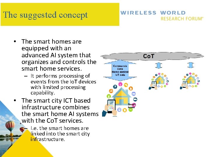 The suggested concept • The smart homes are equipped with an advanced AI system