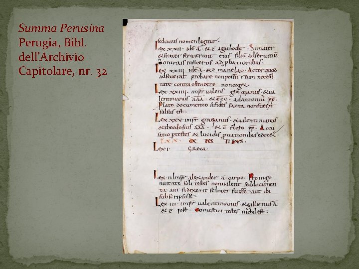 Summa Perusina Perugia, Bibl. dell’Archivio Capitolare, nr. 32 