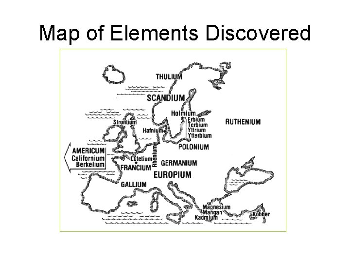 Map of Elements Discovered 