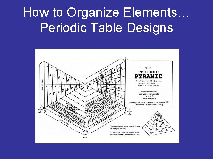 How to Organize Elements… Periodic Table Designs 