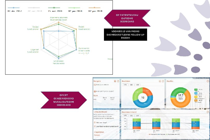 OP PATIENTNIVEAU OUTCOME SCORECARD VOORBEELD VAN PROMS DASHBOARD TIJDENS FOLLOW UP BEZOEK OP CBT