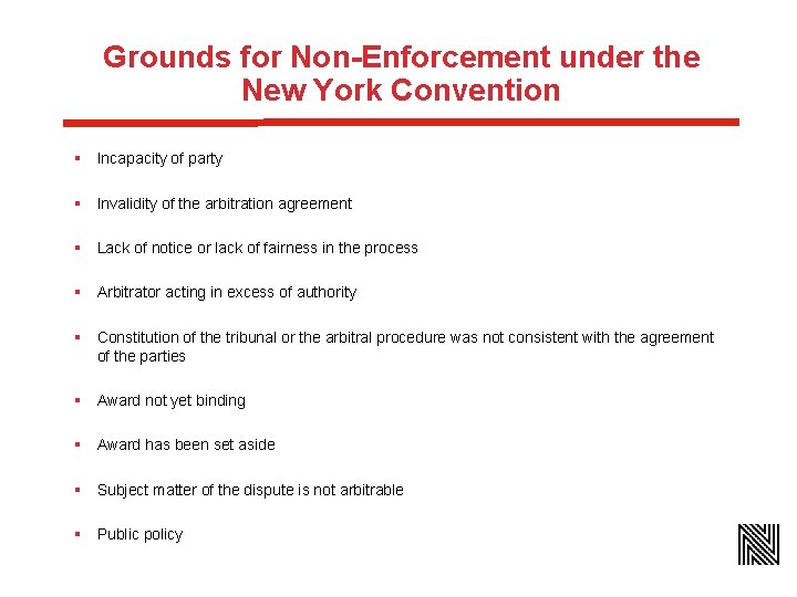 Grounds for Non-Enforcement under the New York Convention § Incapacity of party § Invalidity