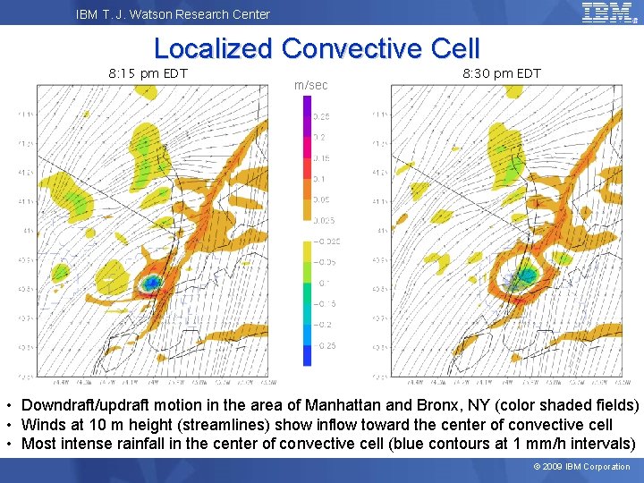 IBM T. J. Watson Research Center Localized Convective Cell 8: 15 pm EDT m/sec