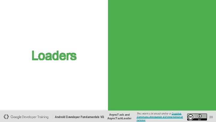 Loaders Android Developer Fundamentals V 2 Async. Task and Async. Task. Loader This work