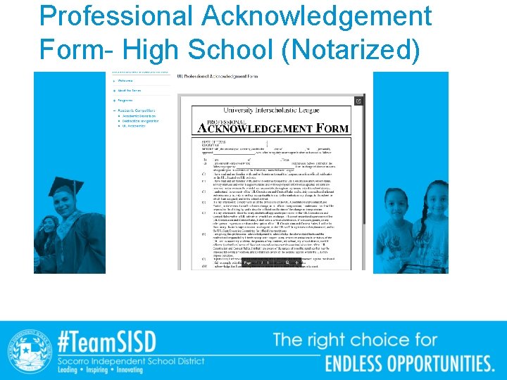 Professional Acknowledgement Form- High School (Notarized) 