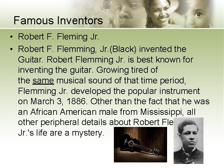 Famous Inventors • Robert F. Fleming Jr. • Robert F. Flemming, Jr. (Black) invented