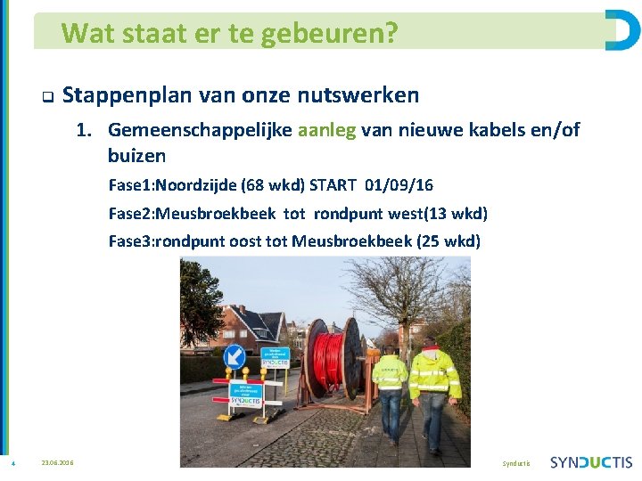 Wat staat er te gebeuren? Stappenplan van onze nutswerken 1. Gemeenschappelijke aanleg van nieuwe