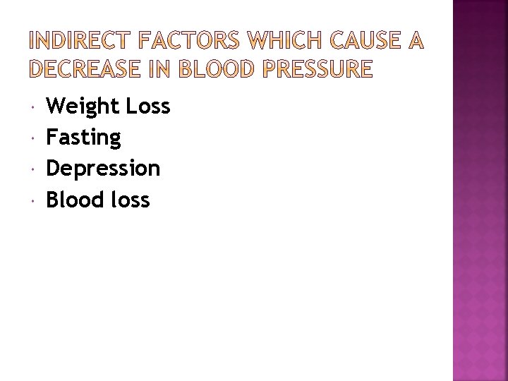  Weight Loss Fasting Depression Blood loss 