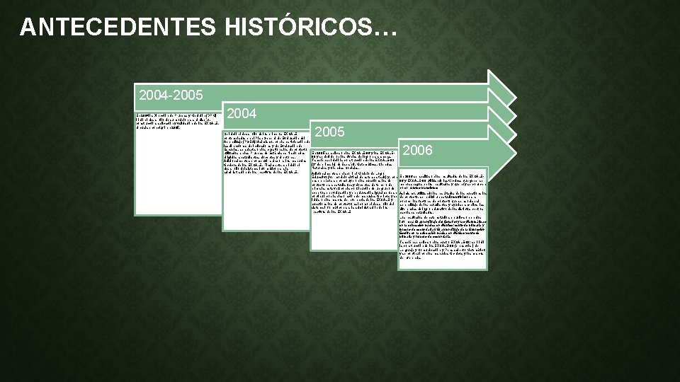 ANTECEDENTES HISTÓRICOS… 2004 -2005 En 2004 la Dirección de Pruebas y Medición (DPM) inició
