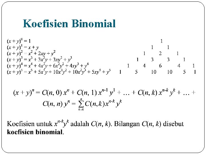 Koefisien Binomial 29 