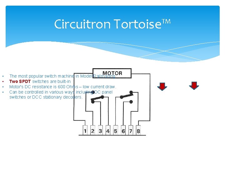 Circuitron Tortoise™ • • The most popular switch machine in Model Railroading Two SPDT