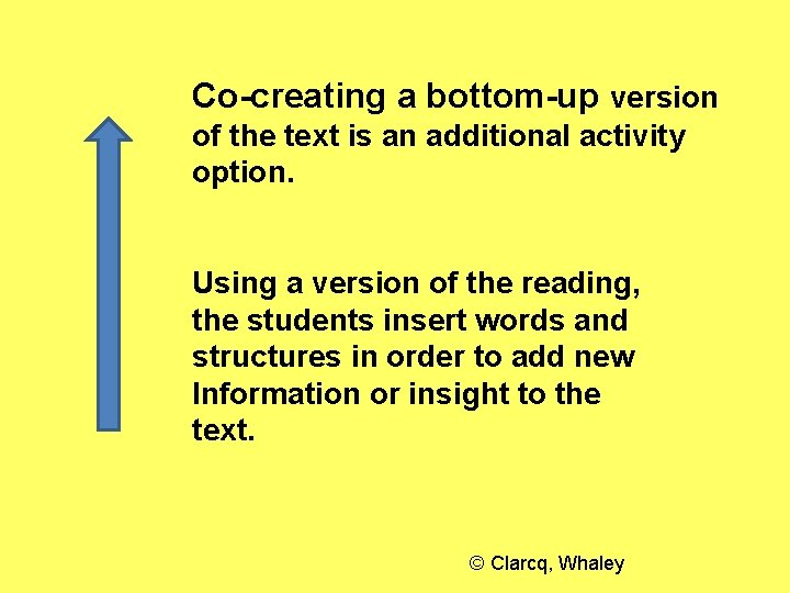 Co-creating a bottom-up version of the text is an additional activity option. Using a