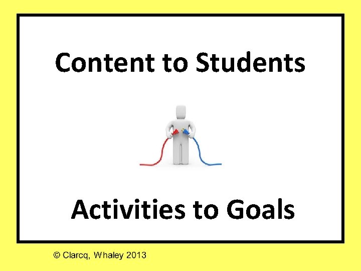 Content to Students Activities to Goals 