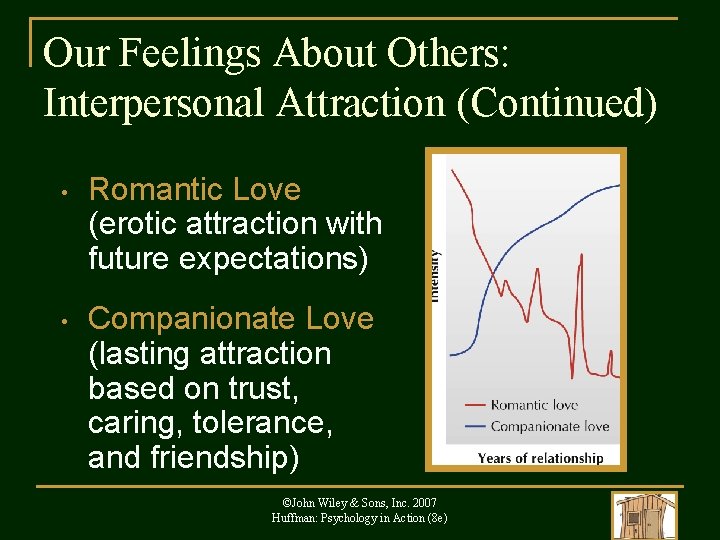 Our Feelings About Others: Interpersonal Attraction (Continued) • Romantic Love (erotic attraction with future