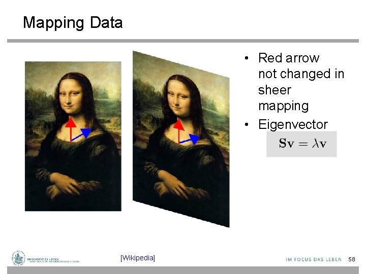 Mapping Data • Red arrow not changed in sheer mapping • Eigenvector [Wikipedia] 58