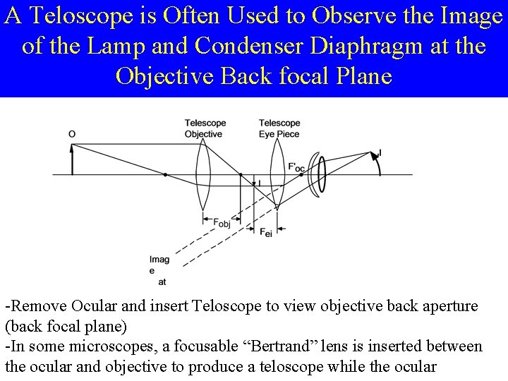 A Teloscope is Often Used to Observe the Image of the Lamp and Condenser