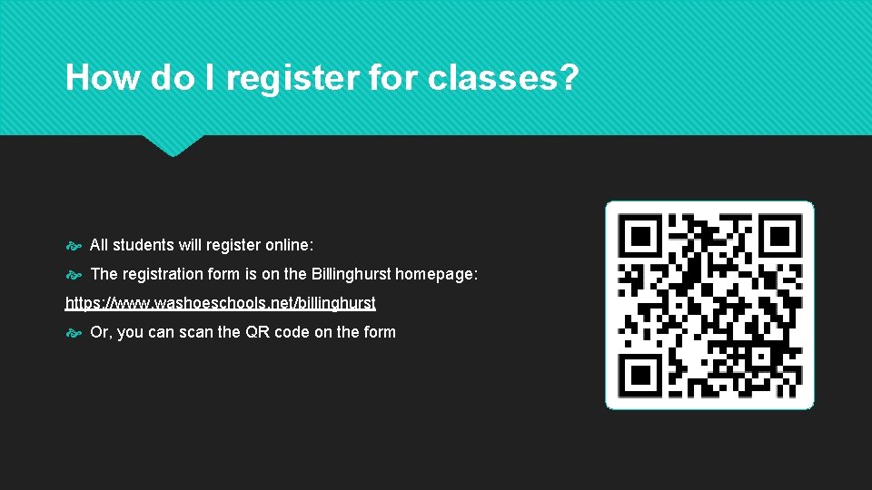 How do I register for classes? All students will register online: The registration form