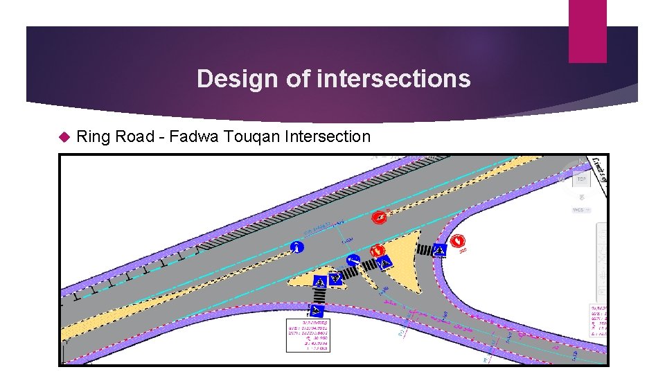 Design of intersections Ring Road - Fadwa Touqan Intersection 